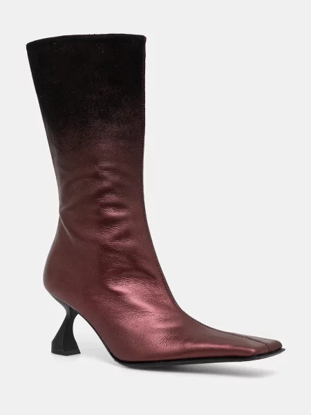 Кожени ботуши Miista Pearl с тънък бордо