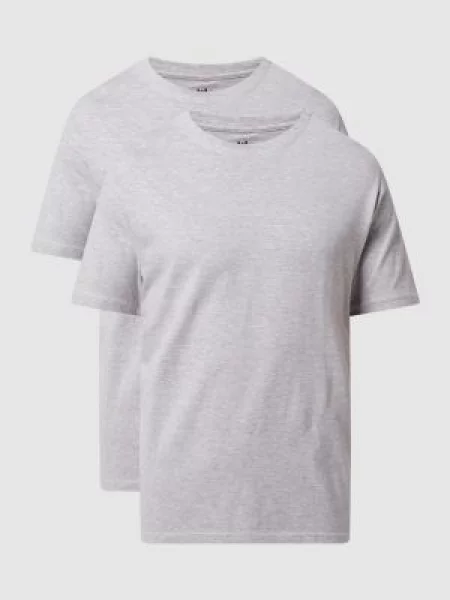 T-shirt z bawełny w zestawie 2 szt. Götzburg Wäsche szara