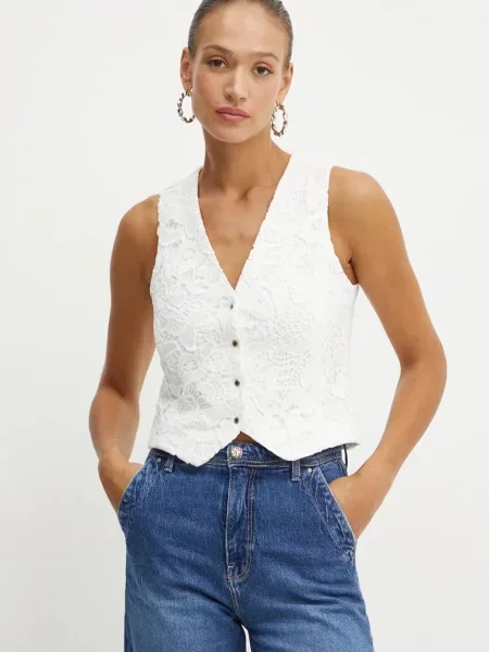 Morgan Vestă elegantă alb
