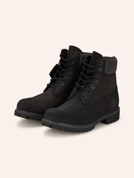 Timberland Botki Sznurowane Premium schwarz czarne