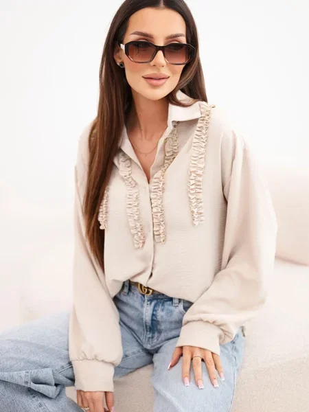 Cămașă Kesi Włoski cu volane bej