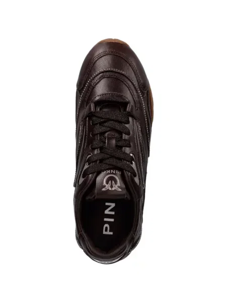 Sneakerși Pinko din piele maro
