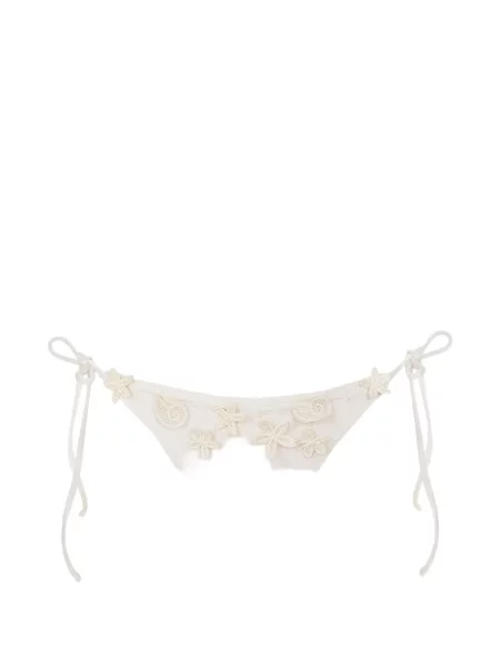 Bikini Agua Bendita cu model floral cu aplicații alb
