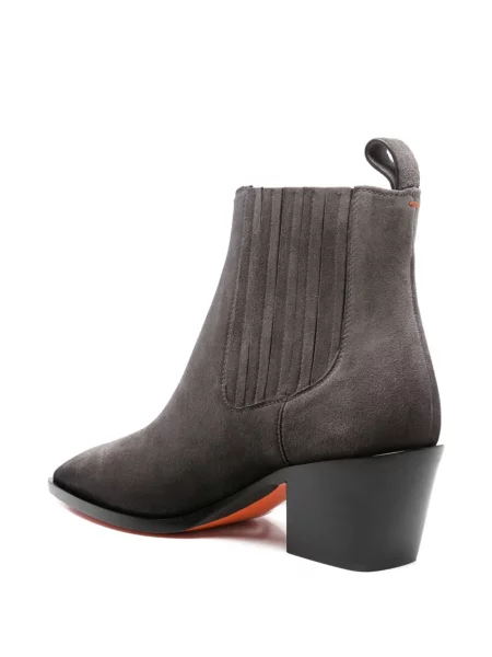 Botine chelsea Santoni din piele de căprioară gri