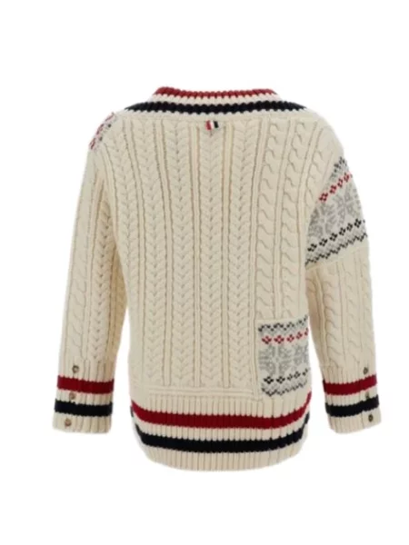 Sweter Thom Browne wełniany beżowy