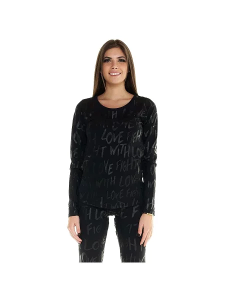 Lung tricou Leone 1947 cu imagine cu mâneci lungi negru