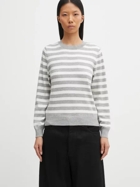 Barbour sweter z domieszką kaszmiru Lois Knitted Jumper lekki szary