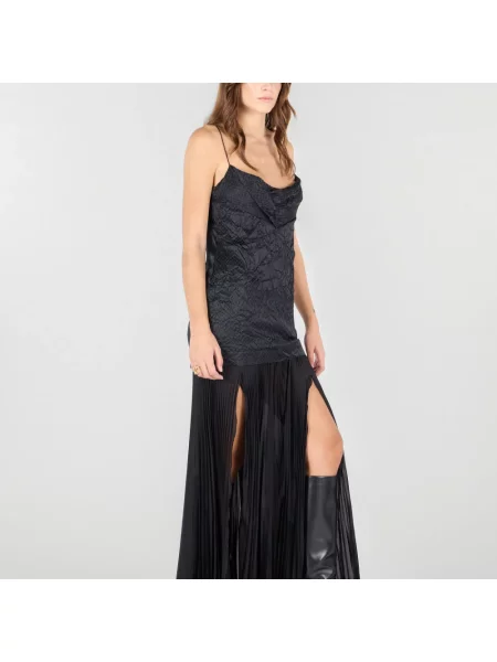 Sukienka Roberto Cavalli skórzana w wężowy wzór czarna