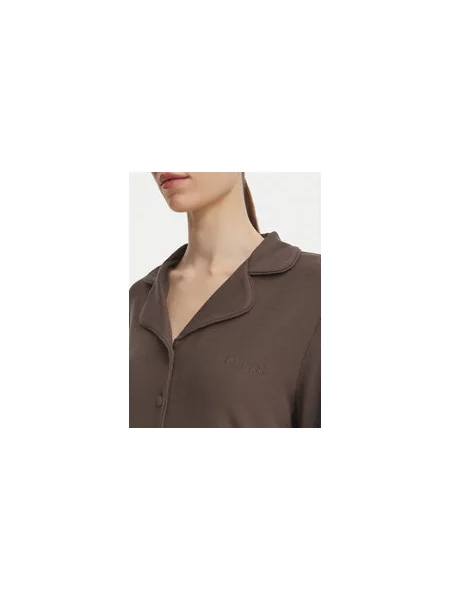 Guess Pižama Temno Regular Fit rjava