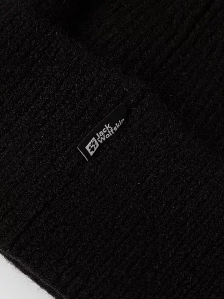 Шерстяная шапка Jack Wolfskin черная