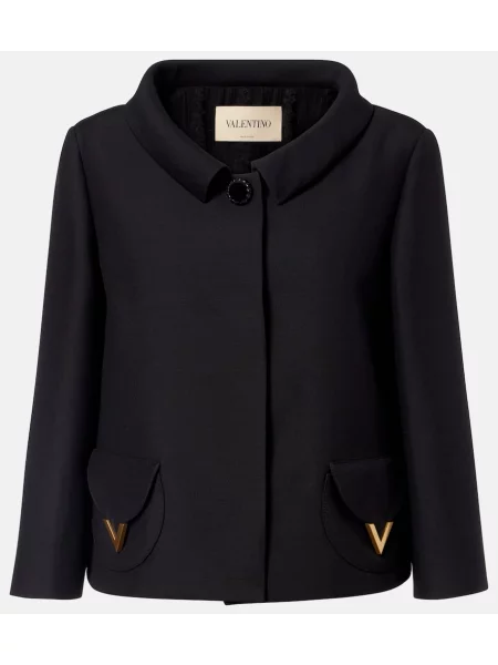 Geacă Valentino din crep negru