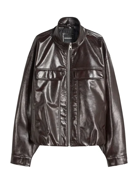 Bershka Prehodna jakna čokolada