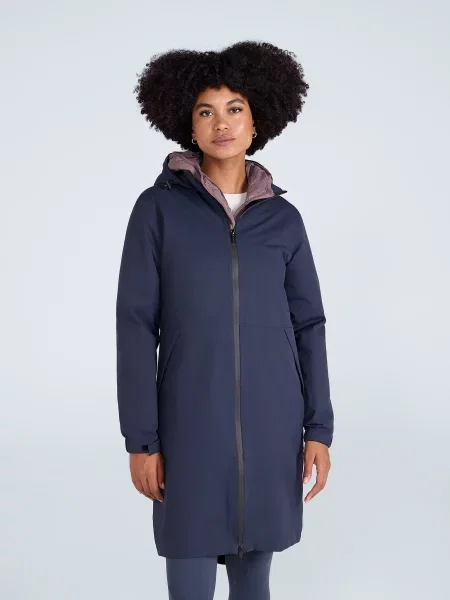 Pace długa wodoodporna kurtka pack away Navy granatowa