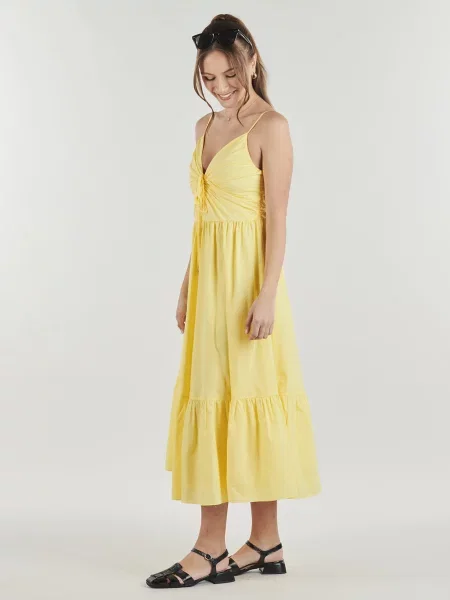 Rochie midi Michael Michael Kors din poplin galben