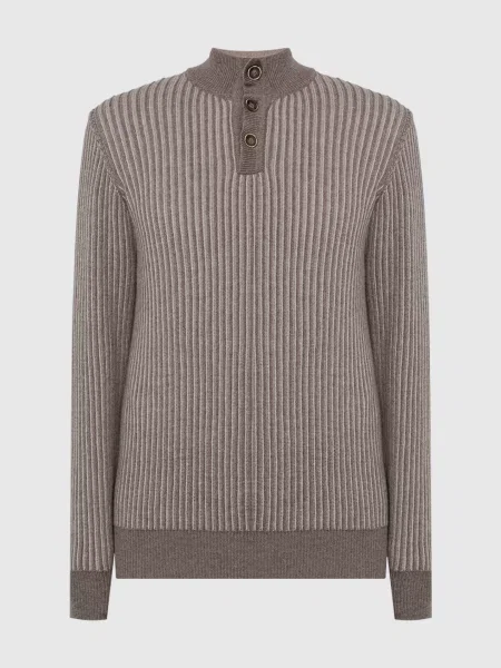Джемпер з вовни та кашеміру в смужку Cashmere&whiskey коричневий