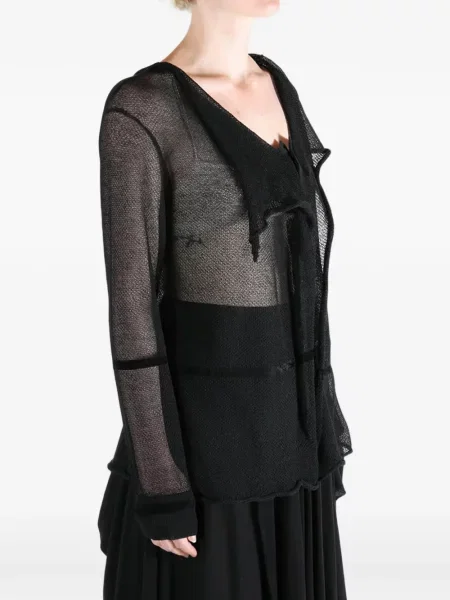 Πλεκτή ζακέτα Yohji Yamamoto ντραπέ μαύρο