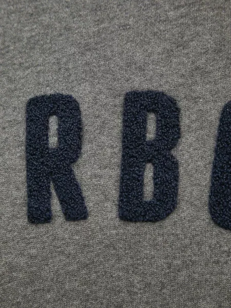 Pulover Barbour cu decolteu rotund cu autograf gri
