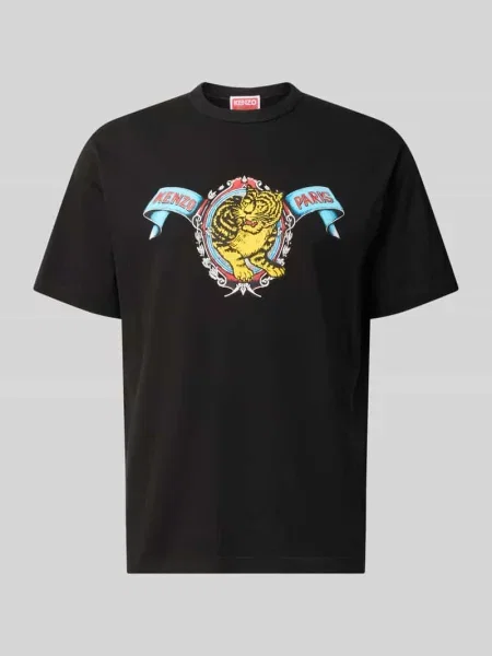 T-shirt o kroju regular fit z czystej bawełny Kenzo czarna