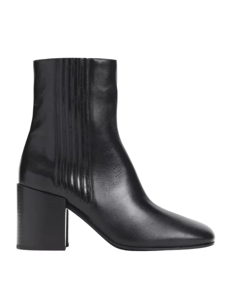 Botki Dries Van Noten skórzane czarne