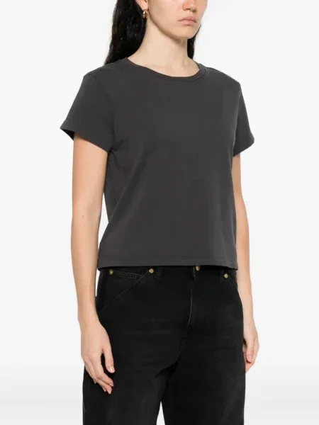 Tricou Agolde cu decolteu rotund scurt gri