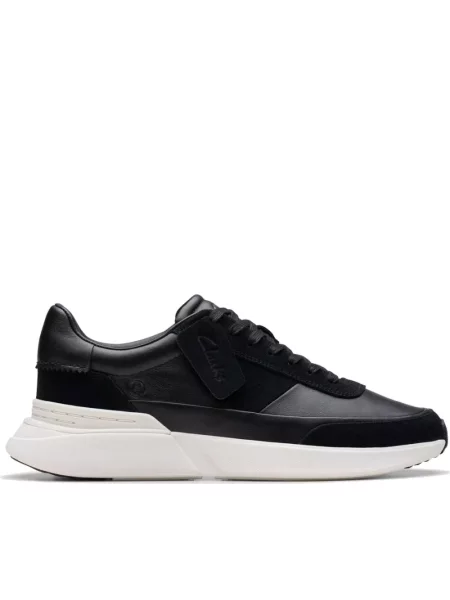 Lniane sneakersy Clarks czarne