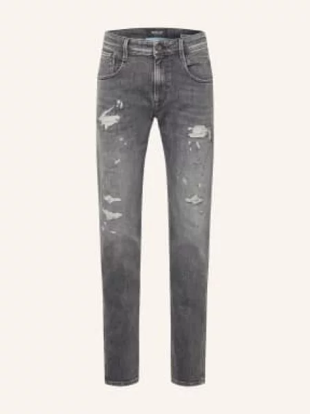 Replay Jeansy W Stylu Destroyed Anbass Slim Fit grau szare