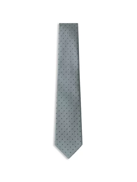 Cravată Hackett London cu buline din țesătură twill gri