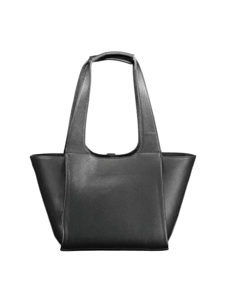 Lniana torebka Tommy Hilfiger elegancka czarna