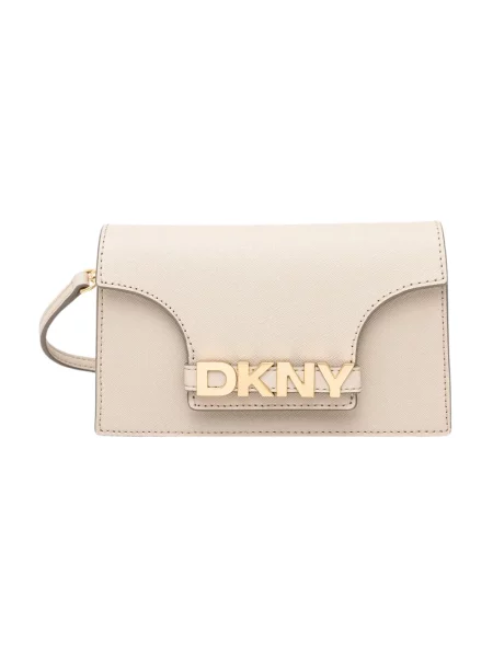 Dkny torebka skórzana beżowy