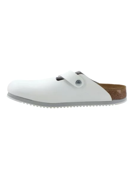 Klapki mules Birkenstock skórzane białe