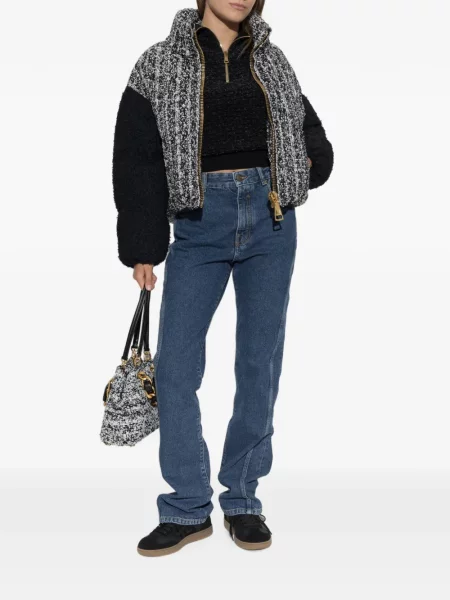 Blugi drepți Balmain cu broderie albastru