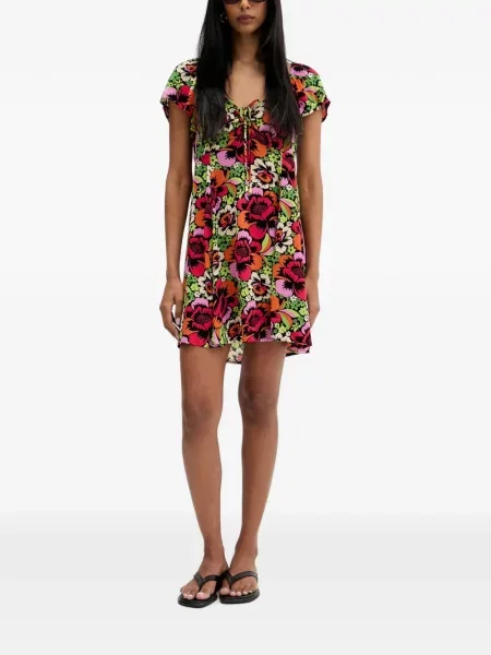 Rochie mini Rip Curl cu model floral cu imagine verde