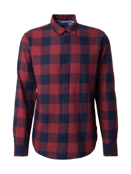 JACK & JONES Košile tmavě modrá / vínově červená