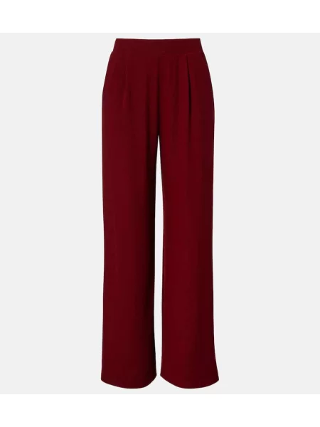 Pantaloni Leset din jerseu plisate bordo