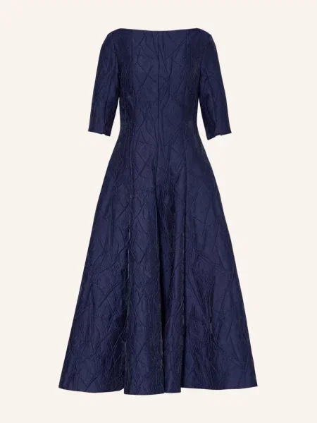 Talbot Runhof Sukienka Koktajlowa Z Rękawami blau granatowa