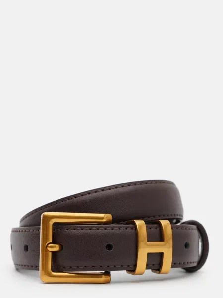 Кожаный ремень Borsa Leather с ремешками коричневый