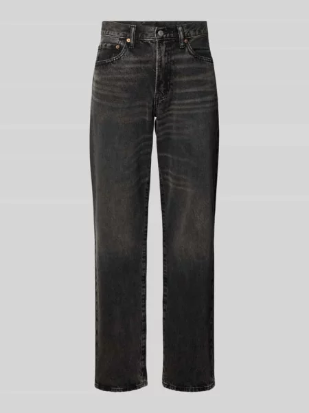 Jeansy o kroju relaxed fit z prostą nogawką w efekcie znoszenia Gap czarne