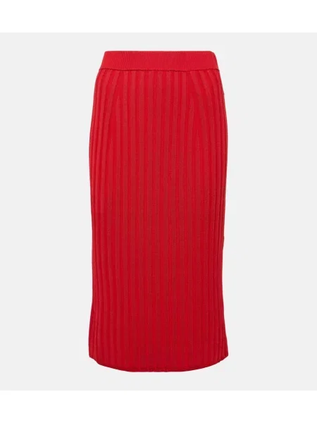 Fustă midi Joseph tricotate până la genunchi roșu