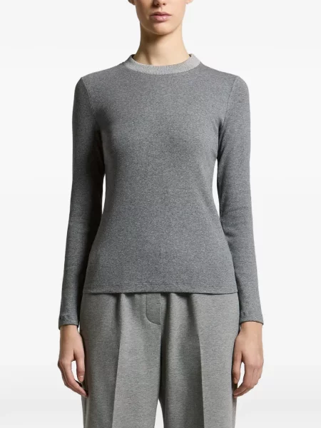 Lung tricou Peserico tricotate gri