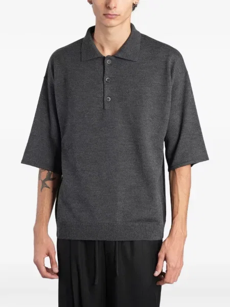 Scurt tricou polo Barena gri