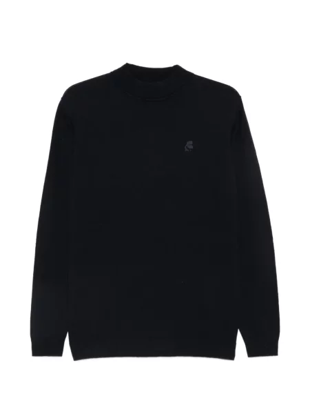Pulover Karl Lagerfeld cu broderie cu decolteu rotund albastru