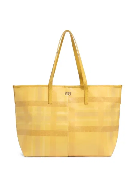 Geantă shopper Bimba Y Lola în carouri galben