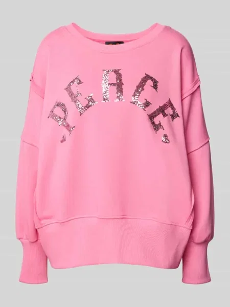 Bluza o kroju oversized z czystej bawełny z wyhaftowanym napisem Miss Goodlife różowa