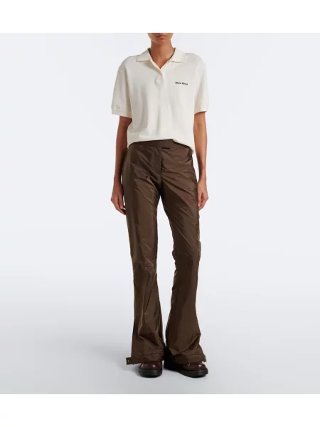 Pantaloni Miu Miu evazate maro