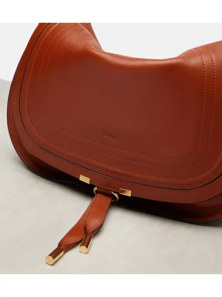 Geanta de piele Chloé Marcie din piele maro