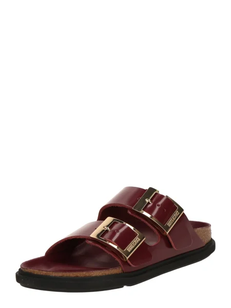 Birkenstock papuci de piele Arizona Droplet Buckle roșu