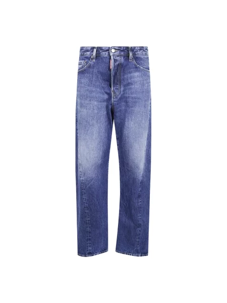 Szerokie jeansy Dsquared2 niebieskie
