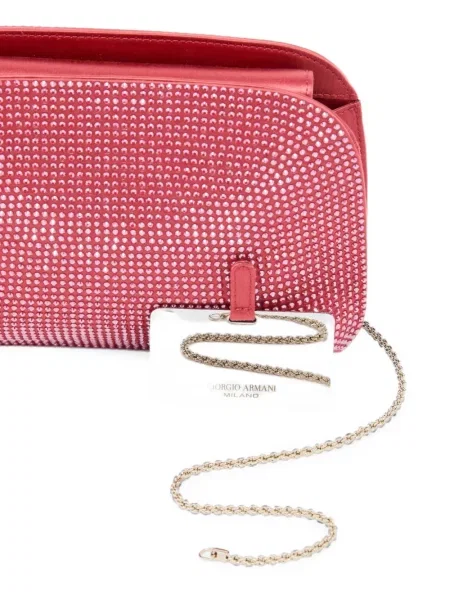Geantă plic Giorgio Armani din satin roz