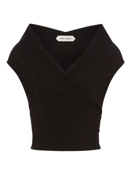 Top Alberta Ferretti de lână negru