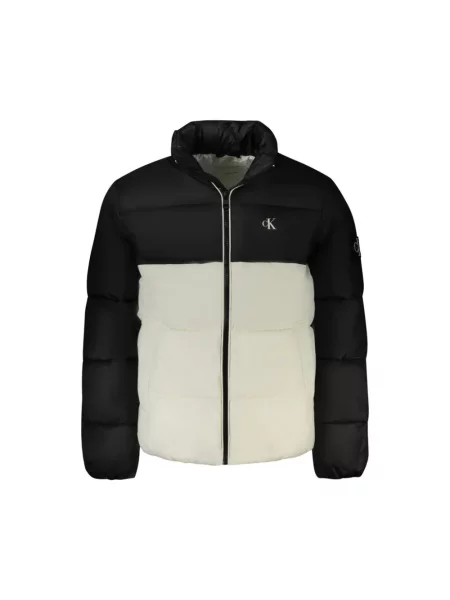 Kurtka jeansowa Calvin Klein z logo pikowana biała